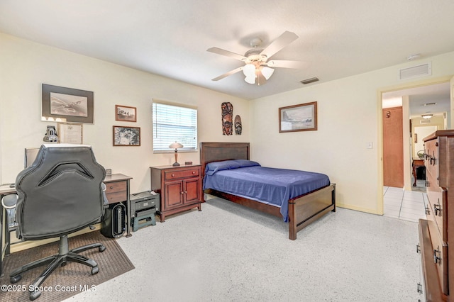 bedroom with ceiling fan