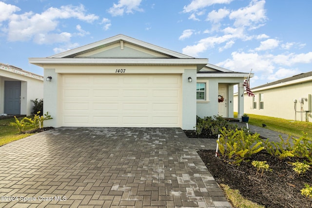 view of front facade with a garage