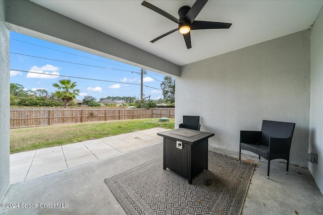 view of patio / terrace with ceiling fan