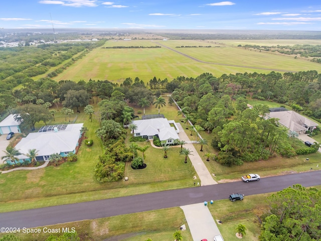 bird's eye view with a rural view