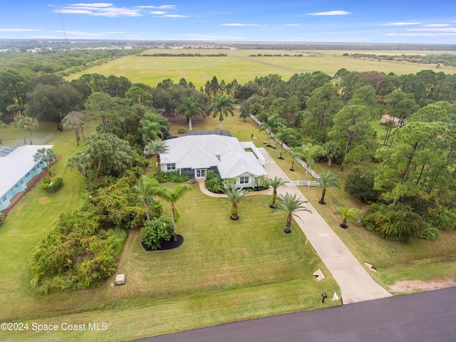 bird's eye view with a rural view