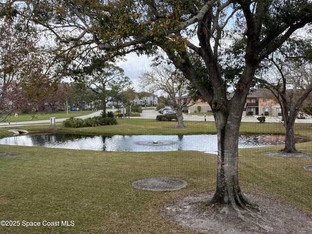 view of yard featuring a water view