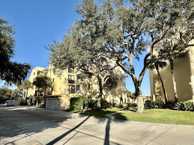 view of property featuring a garage