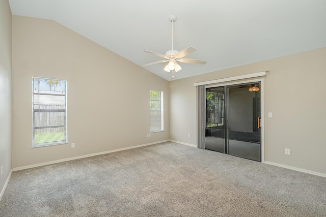 867 S Patrick Dr, Satellite Beach, FL 32937 - carpeted spare room with lofted ceiling and ceiling fan