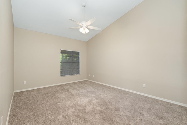 867 S Patrick Dr, Satellite Beach, FL 32937 - unfurnished room featuring ceiling fan, carpet floors, and high vaulted ceiling