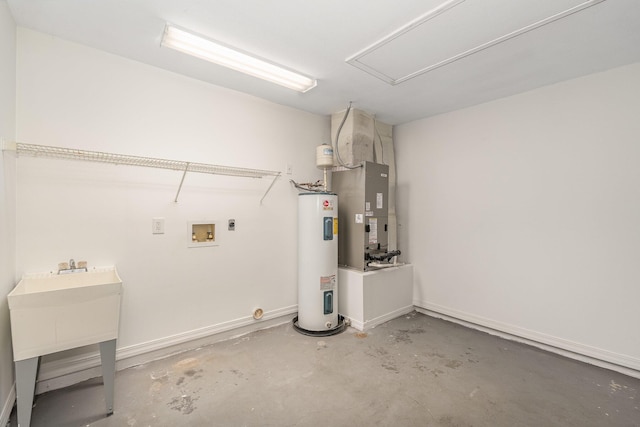 867 S Patrick Dr, Satellite Beach, FL 32937 - basement with water heater and heating unit
