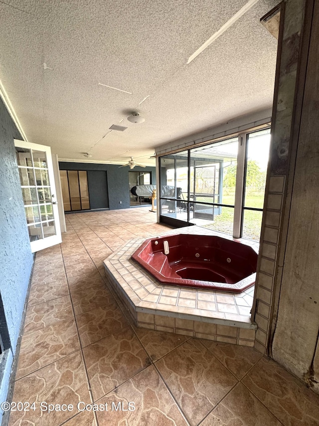 bathroom with a textured ceiling