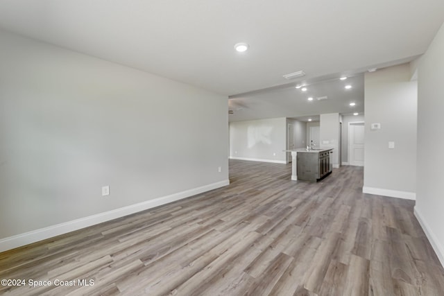 unfurnished living room featuring light hardwood / wood-style floors