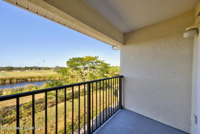 balcony with a water view