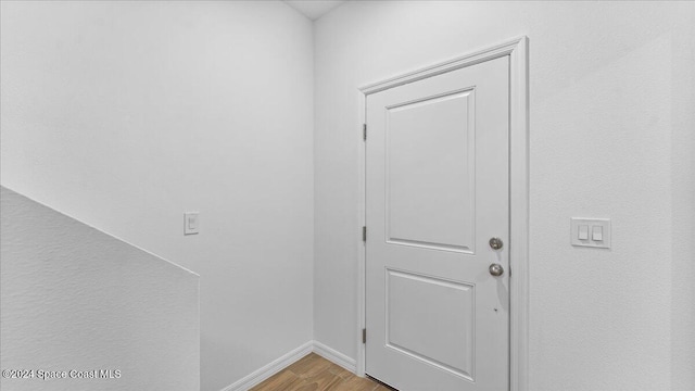 entryway with light wood-type flooring