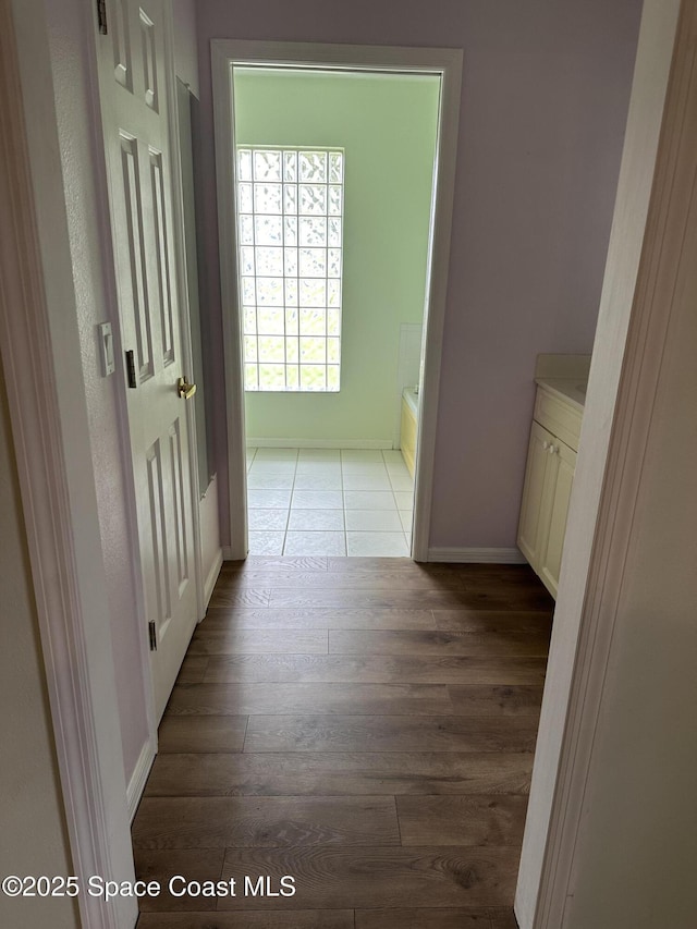 hall featuring hardwood / wood-style floors