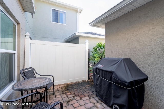 view of patio with area for grilling