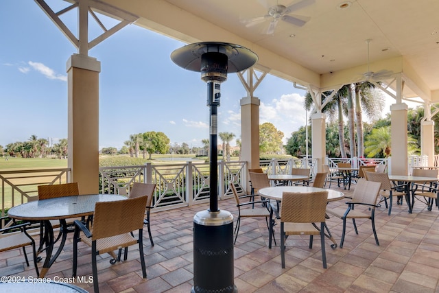 view of patio with ceiling fan