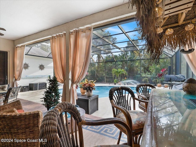 interior space with a lanai