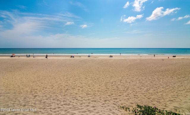 view of water feature featuring a beach view