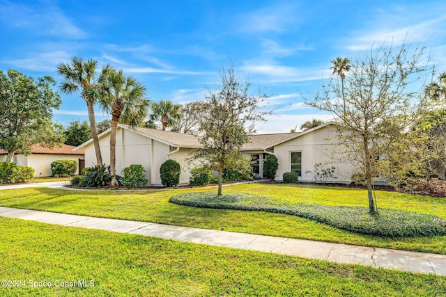 ranch-style house with a front yard