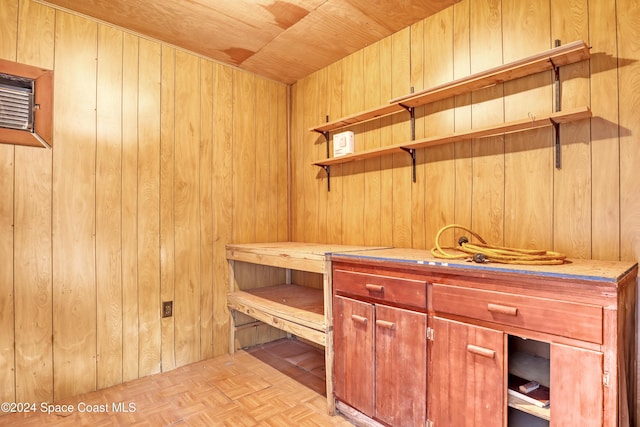 interior space featuring parquet floors