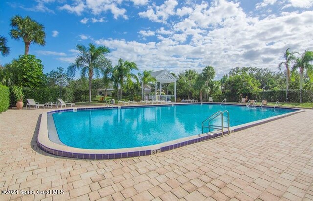 view of pool featuring a patio area