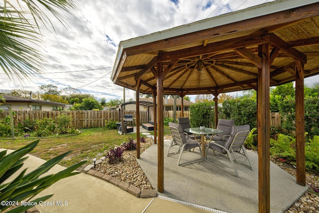 view of patio with a gazebo