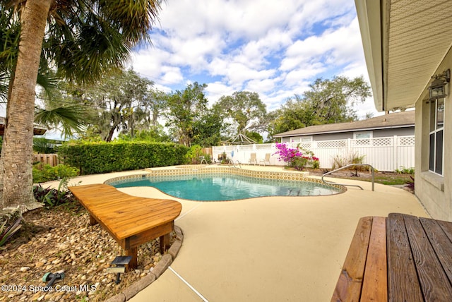 view of pool featuring a patio area