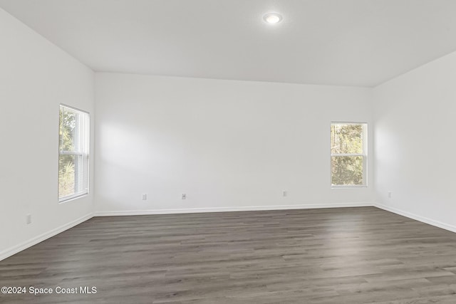 empty room featuring dark hardwood / wood-style flooring and a healthy amount of sunlight