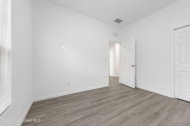 unfurnished bedroom with light hardwood / wood-style flooring