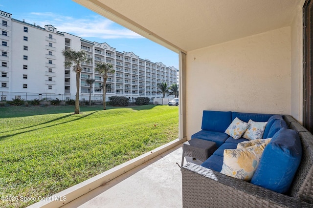 view of patio with an outdoor hangout area