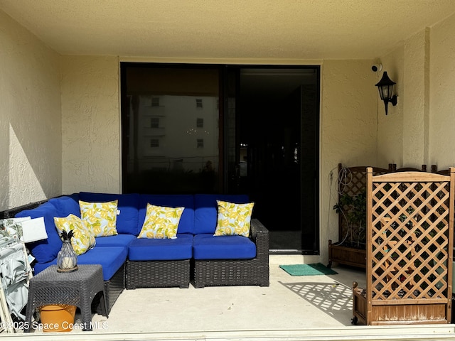 view of patio / terrace with an outdoor living space