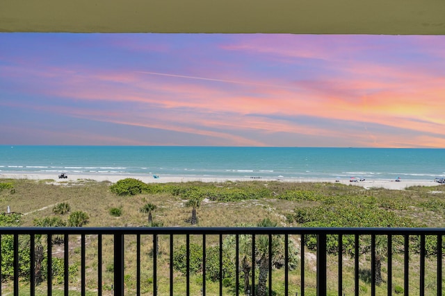 property view of water with a beach view