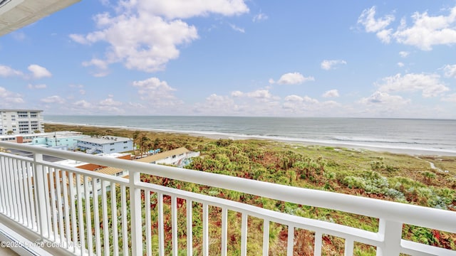 view of water feature with a view of the beach