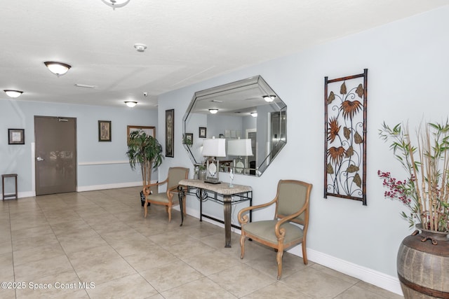 interior space featuring light tile patterned floors