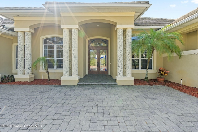 entrance to property with french doors