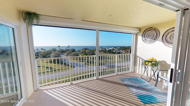 balcony with a water view