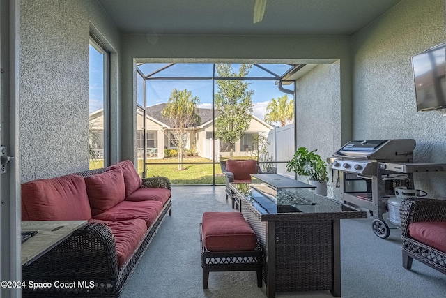 view of sunroom