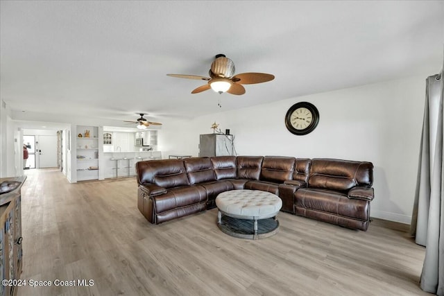 living room featuring light hardwood / wood-style flooring