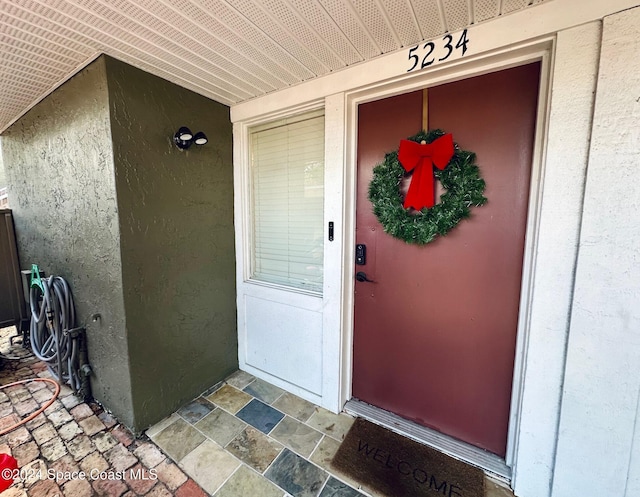 view of doorway to property