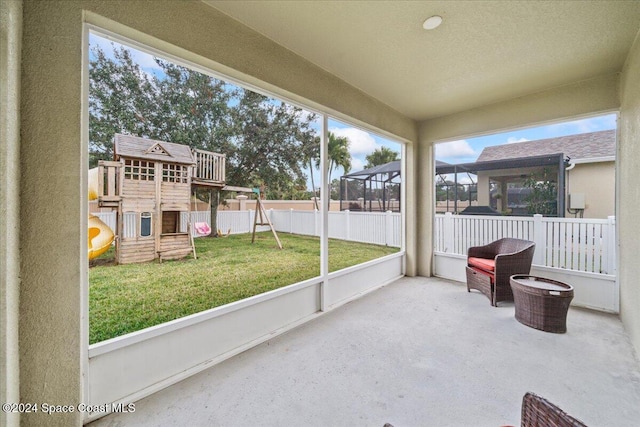 view of sunroom