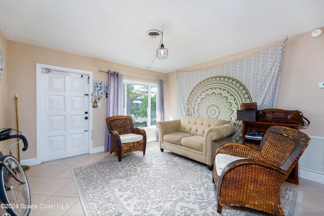 view of tiled living room