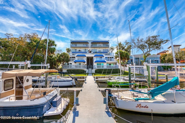 view of dock area