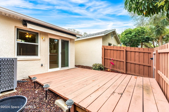 deck featuring central air condition unit