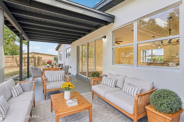 view of patio / terrace featuring an outdoor living space