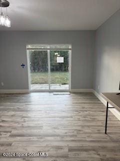 empty room featuring light wood-type flooring