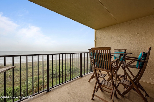 balcony with a water view