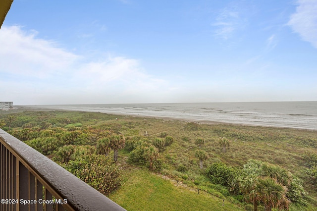 property view of water featuring a view of the beach