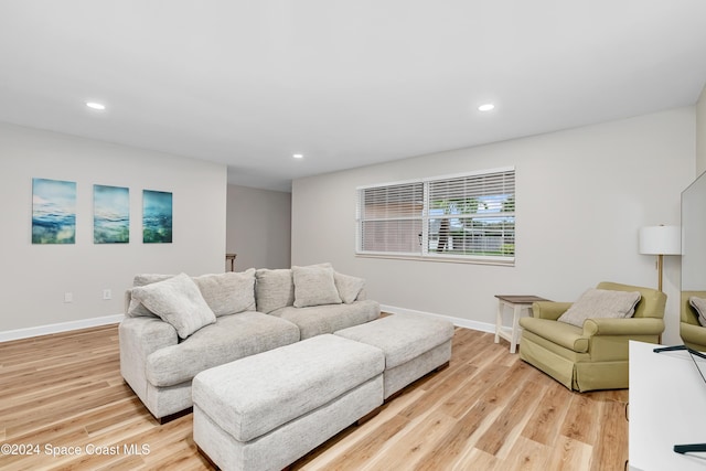 living room featuring light hardwood / wood-style floors