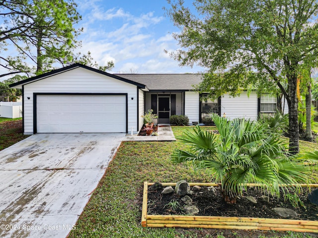 ranch-style home with a garage