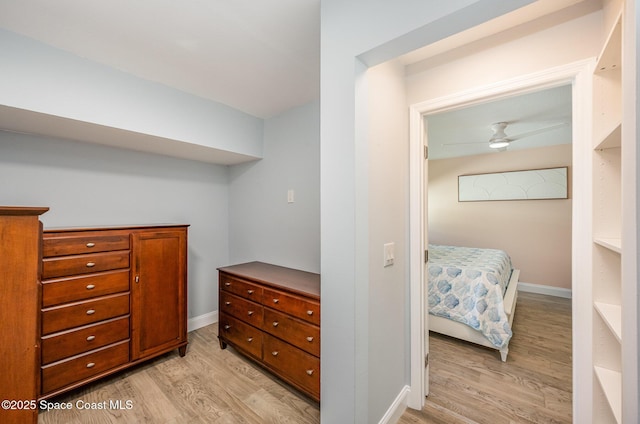 bedroom featuring light wood-type flooring