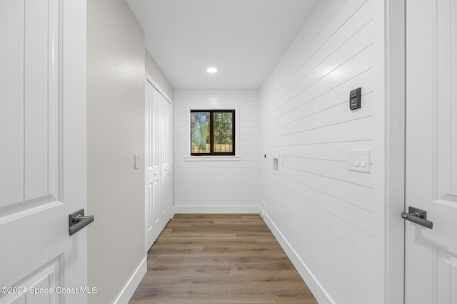 hall featuring hardwood / wood-style floors