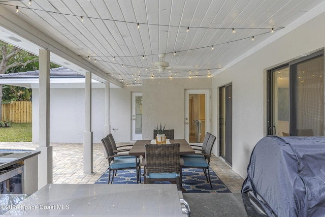 sunroom with track lighting