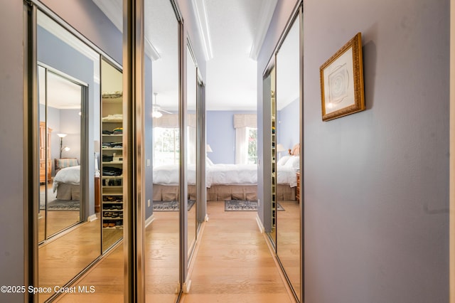 hallway featuring light hardwood / wood-style flooring